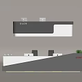 Modern Company Front Desk Bar 3d model