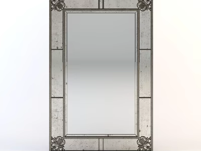 Vintage Decorative Mirror With Ornate Carved Frame And Classical Design 3d model