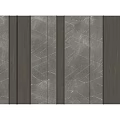Modern Accent Wall Design With Marble Texture And Wooden Vertical Strips 3d model
