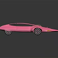 Pink Flamingo Inspired Streamlined Car With Glossy Surface And Modern Design 3d model