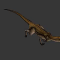 Realistic 3D Dinosaur Model With Light Brown Skin And Head Crest 3d model