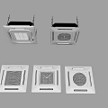 Ceiling Mounted Air Conditioner Fan Units With Various Unique Grille Patterns 3d model