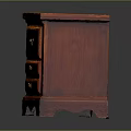 Vintage Wooden Bedside Table With Two Drawers And Carved Base Design
