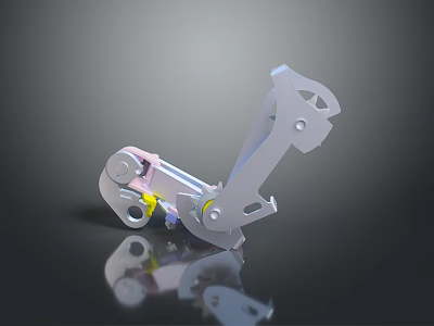 3D Modeled Metal Mechanical Part Featuring Joints Holes And Colored Details 3d model