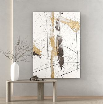 Quiet abstract painting decorative painting 3d model