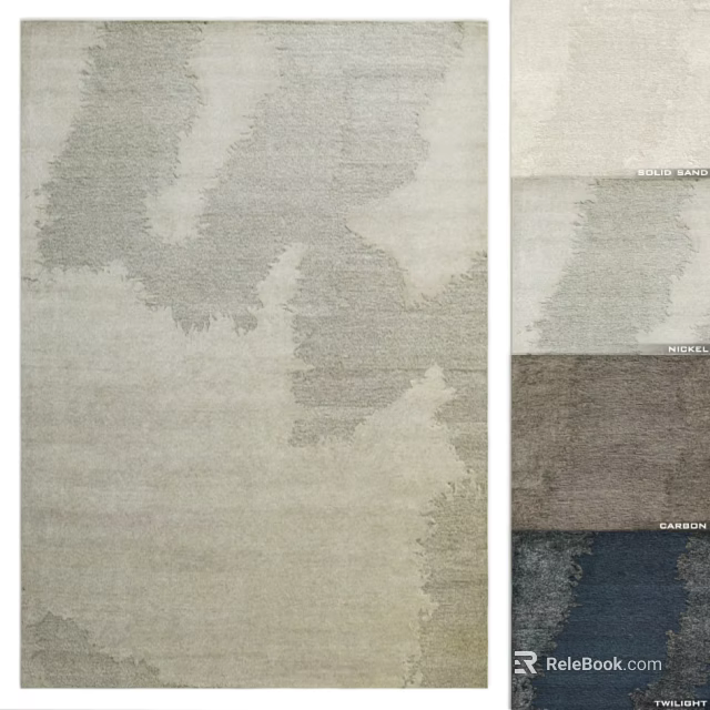 Square Rugs With Abstract Pattern In Neutral And Dark Tones Modern Design 3d model 