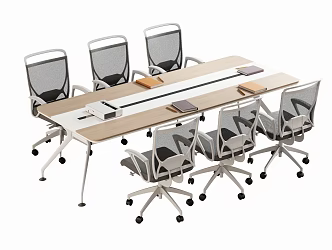 Modern Meeting Table and Chair Office Desk and Chair 3d model