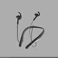 Black Neckband Headphones With Modern Stylish Design And Ergonomic Earbuds