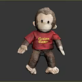 Children Playing with Curious George Plush Toy in Red Shirt Soft Stuffed Monkey
