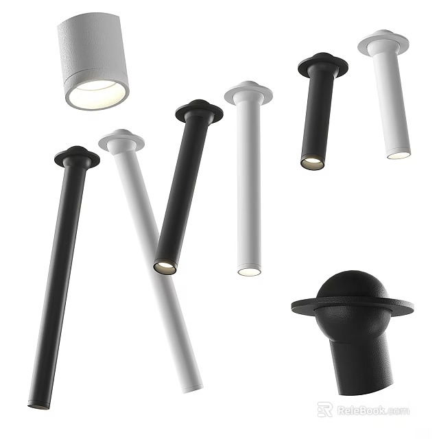 Modern Black And White Downlights Spotlights For Stylish Contemporary Home Lighting Design 3d model 