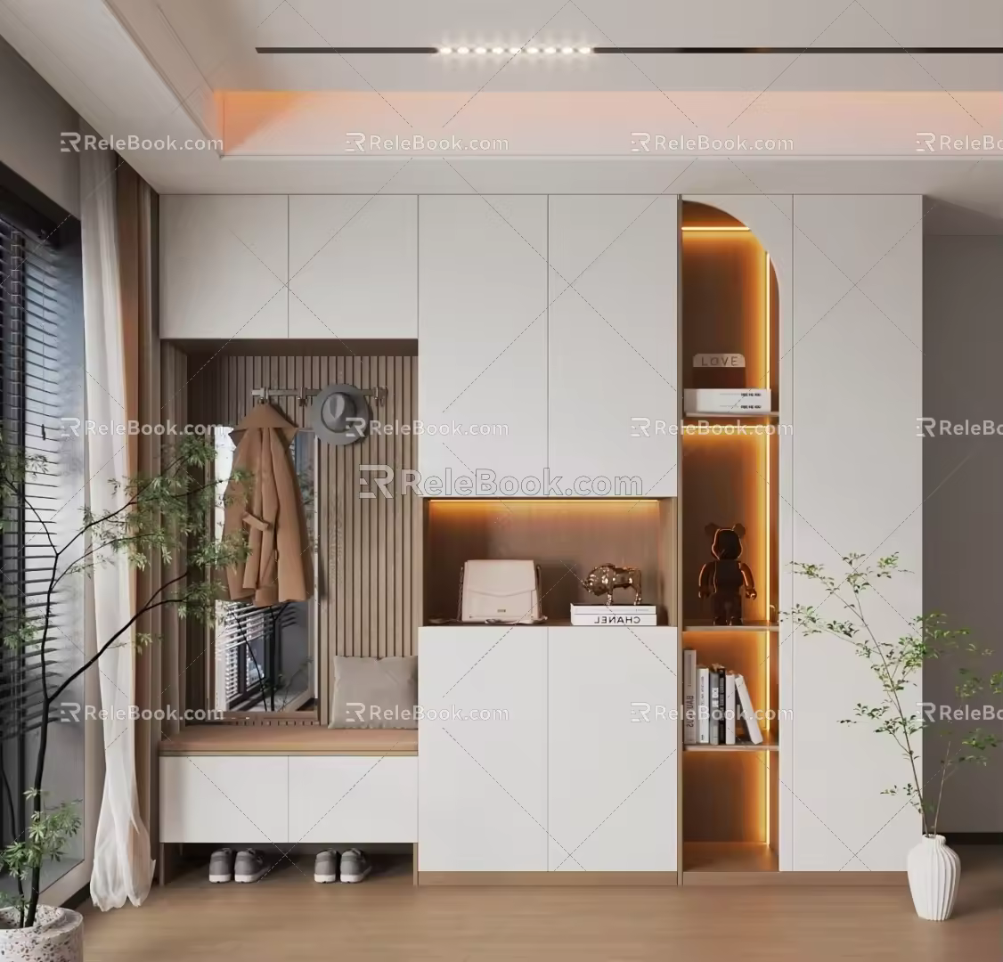 Simple Shoe Cabinet Coat Cabinet Storage Cabinet Multi-function Cabinet 3d model