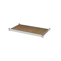 Simple Modern Coffee Table With Wooden Slat Top And White Frame Design