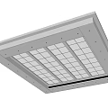 Modern Ceiling Design Featuring White Grid Panels And Recessed Lighting Trim 3d model