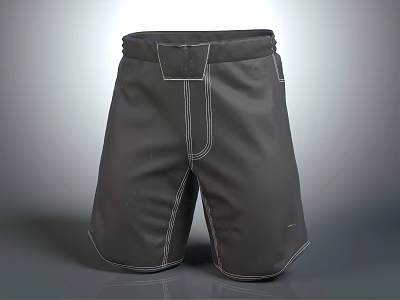 Modern Stylish Dark Casual Shorts With White Stitching And Side Pocket Detail 3d model