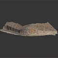 Ancient Stone Architectural Component With Curved Shape Rough Texture And White Base Edge