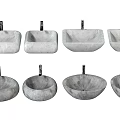 Elegant Modern Stone Washbasins With Square And Round Shapes For Bathroom Design
