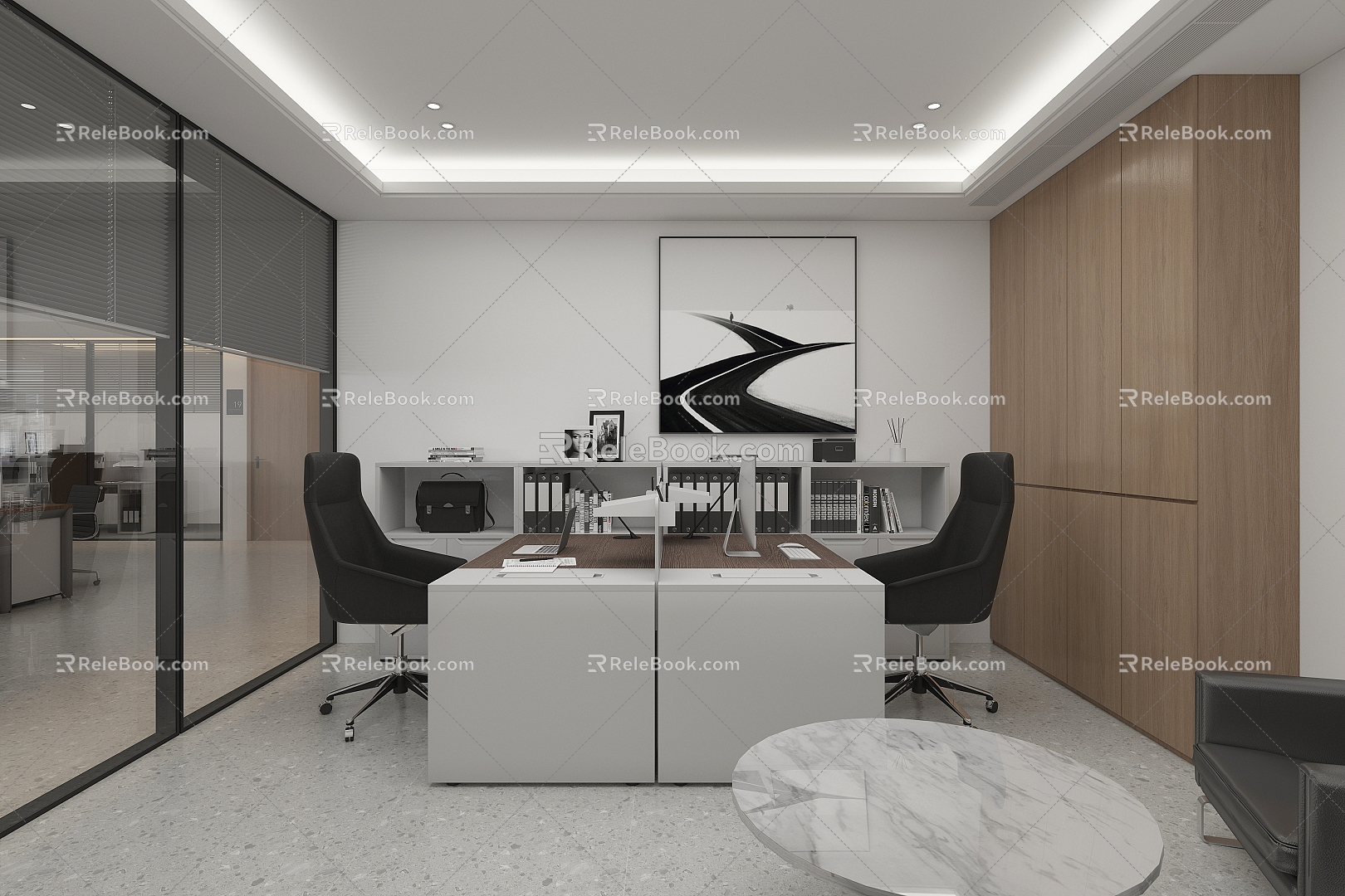 Simple office manager room 3d model