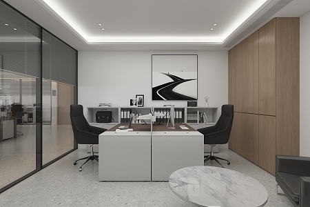 Simple office manager room 3d model