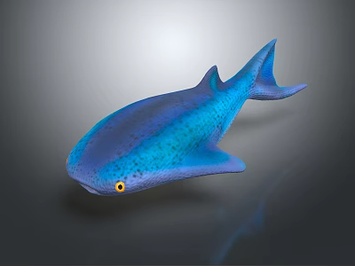 Blue Purple Gradient Shark Aquatic Animal With Yellow Eyes 3D Rendering 3d model Blue Purple Gradient Shark Aquatic Animal With Yellow Eyes 3D Rendering 3d model