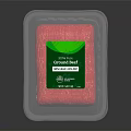 Fresh Organic Ground Beef Packaged in Clear Plastic Container for Sale