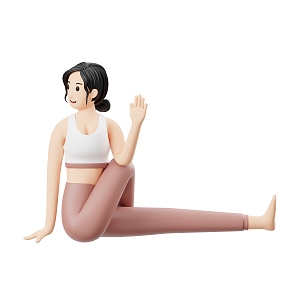 Modern Yoga Do Yoga Cartoon Woman Anime Woman 3d model