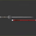 Detailed 3D Weapon Model Featuring Spear With Metal Head And Red Staff Handle