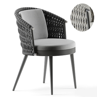 Modern Dining Chair Woven Chair Leisure Chair Single Chair 3d model