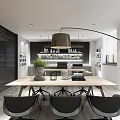 Modern Public Office Space With Open Layout Red Accent Chairs And Black Cabinets 3d model