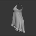 White Sleeveless Top on Mannequin with Gray Black Gradient Background and Reflective Surface 3d model