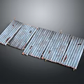 Rusted Corrugated Metal Sheets With Weathered Rust And Creases On Dark Background 3d model