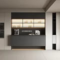 Modern Wine Cabinet Design With Glass Doors LED Lighting And Wine Storage