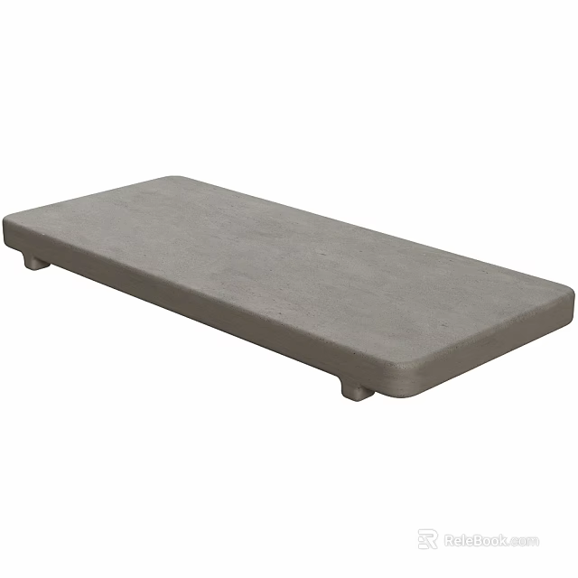 Gray Rectangular Platform With Four Small Legs And Smooth Flat Surface 3d model