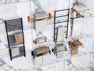 Modern Towel Rack Bathroom Rack 3d model