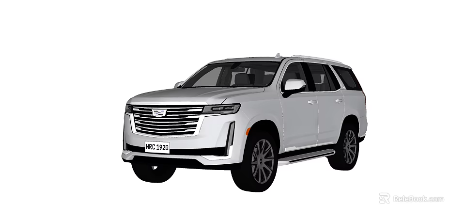 White Cadillac SUV Modern Design With Sleek Body Lines And Alloy Wheels 3d model 