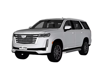 White Cadillac SUV Modern Design With Sleek Body Lines And Alloy Wheels 3d model