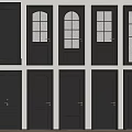 Black Interior Doors With Various Designs Different Styles And Glass Panels 3d model