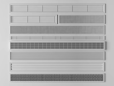 Various Air Conditioner Vent Designs Featuring Different Grill Patterns And Styles 3d model