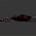 Formula 1 Race Car With Black Red Patterned Body And Shell Logo Design 3d model