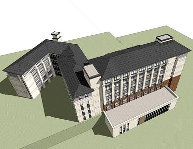 French Teaching Building 3d model