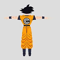 Anime Character Goku In Orange Martial Arts Outfit With Spiky Black Hair And Outstretched Arms