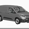 Exterior View Of Silver Compact Commercial Van With Side Door And Closed Cargo Area