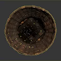 Handwoven Rattan Basket Crafted With Intricate Patterns And Functional Handle Design
