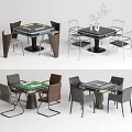 Modern Mahjong Table and Chair Mahjong Table Chess and Card Table 3d model