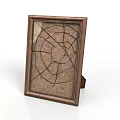 Brown Wooden Photo Frame With Cracked Pattern For Home Decorative Use