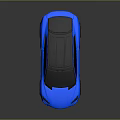 Modern Blue Sports Car With Black Roof And Sleek Aerodynamic Body Design