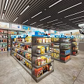 Well Organized Supermarket With Shelves Stocked Full Of Daily Essentials And Bright Lighting