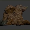 Natural Wooden Stone Sculpture With Brown Green Texture And Smooth Surface