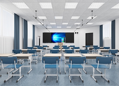 Recording and Broadcasting Classroom Training Classroom Multimedia Classroom 3d model