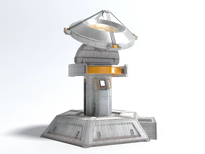 Public Communication Satellite Dish Facility With Antenna Base And Support Structure 3d model