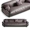 Comfortable Multi Person Leather Sofa With Plush Cushions And Modern Design 3d model